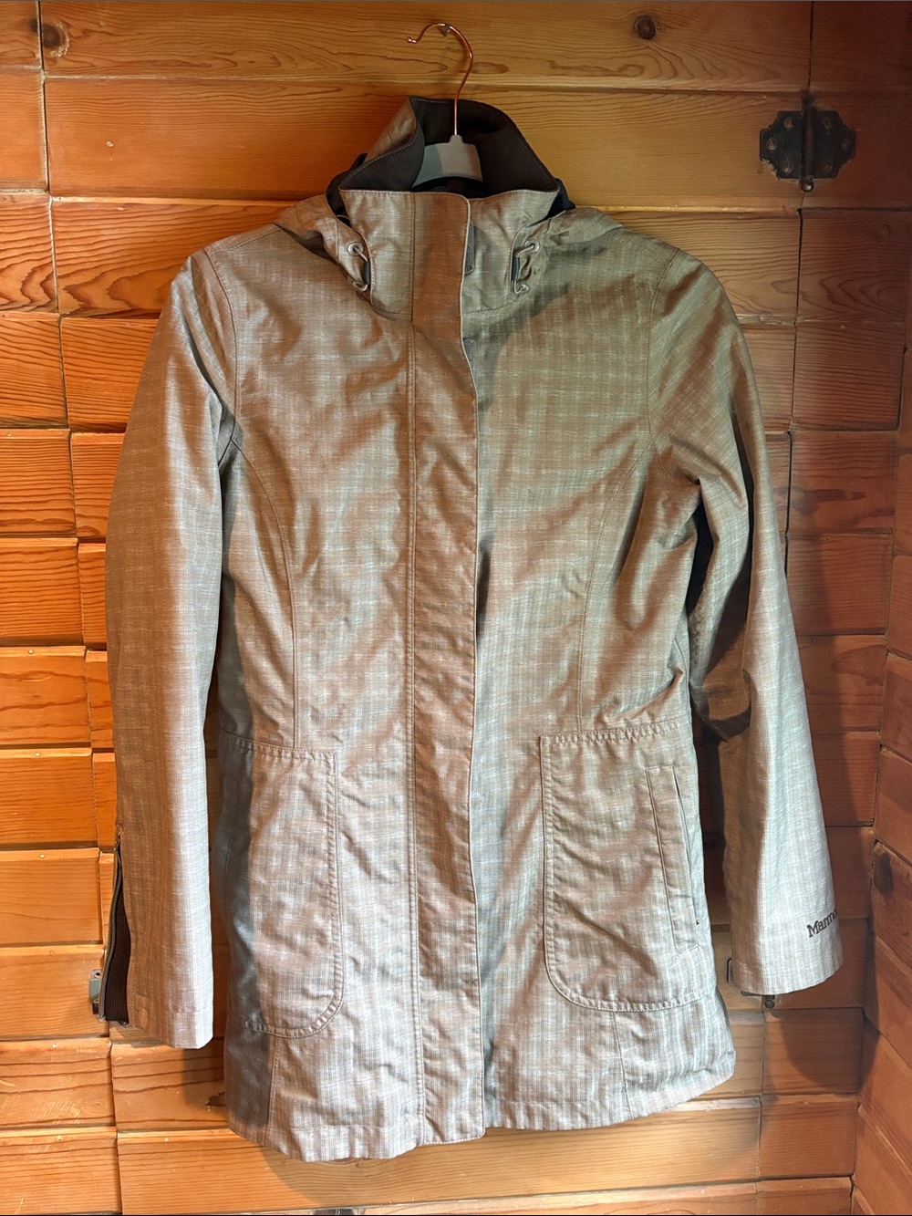 Marmot Light Brown Hooded Trench Coat